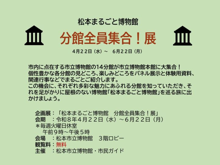 パネル展「松本まるごと博物館　分館全員集合！展」